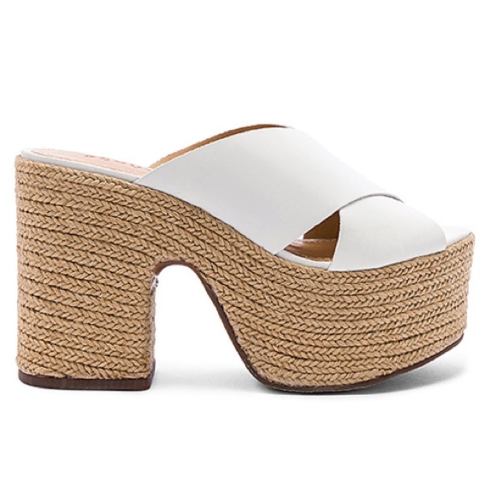 Schutz Lora Platform Sandal White